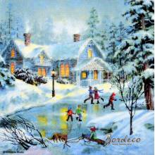 Serwetka decoupage firmy AMBIENTE lodowisko 33x33cm